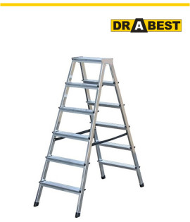 Алуминиева домакинска стълба DRABEST 2x6 стъпала